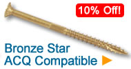 bronze star acq compatible star drive wood screws